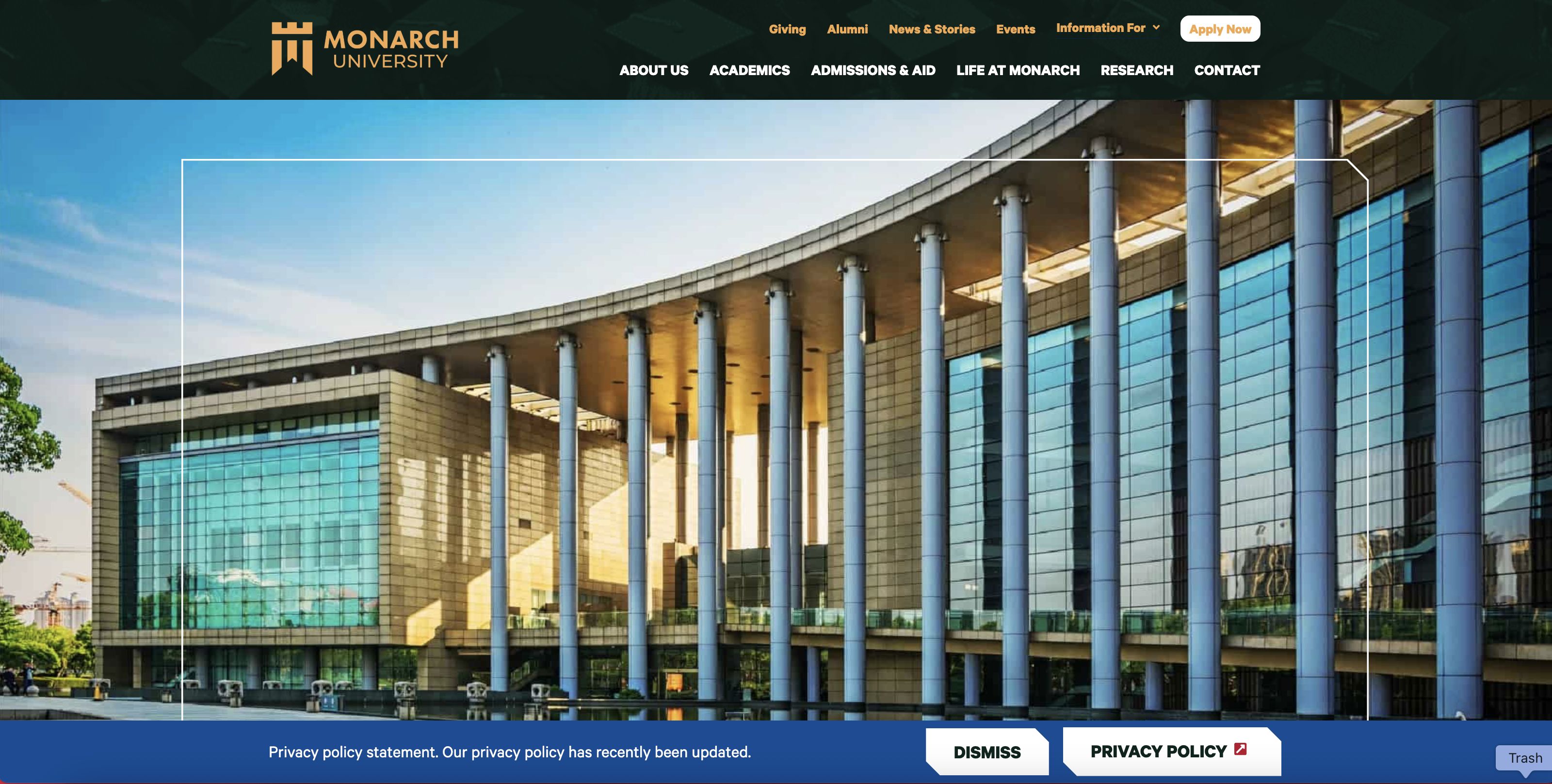 Monarch University Website